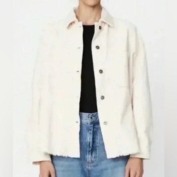 25”PTP boxy corduroy shirt or shacket!! Cream - Picture 6 of 9